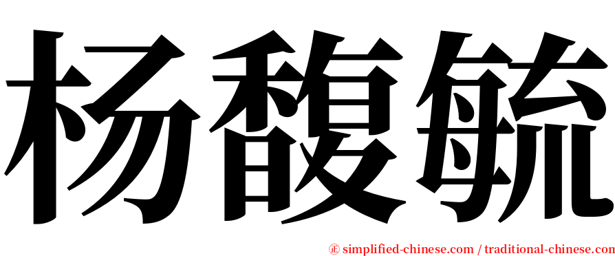 杨馥毓 serif font