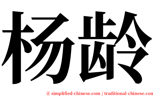 杨龄 serif font