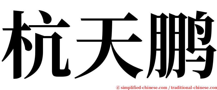 杭天鹏 serif font