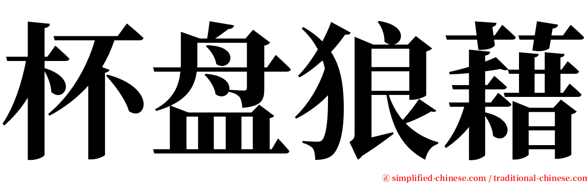 杯盘狼藉 serif font