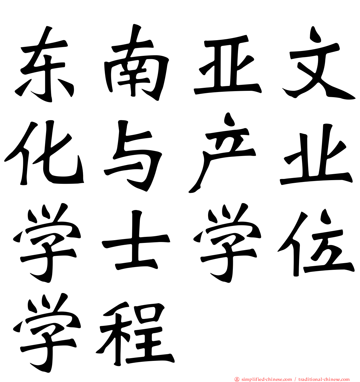 东南亚文化与产业学士学位学程