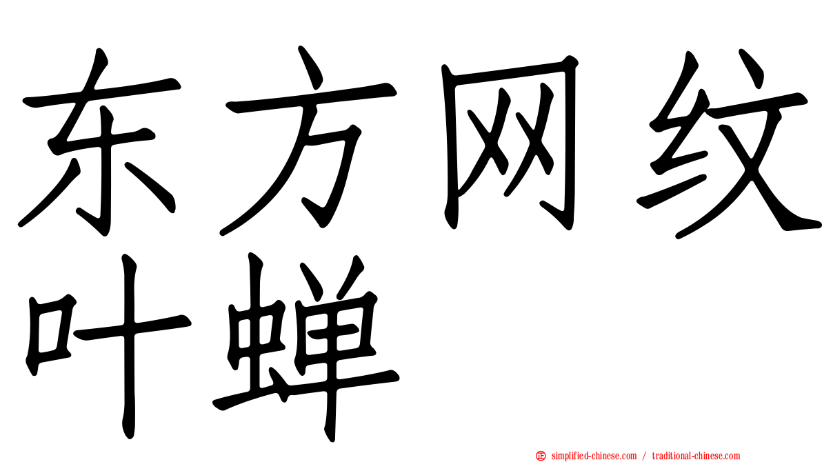 东方网纹叶蝉