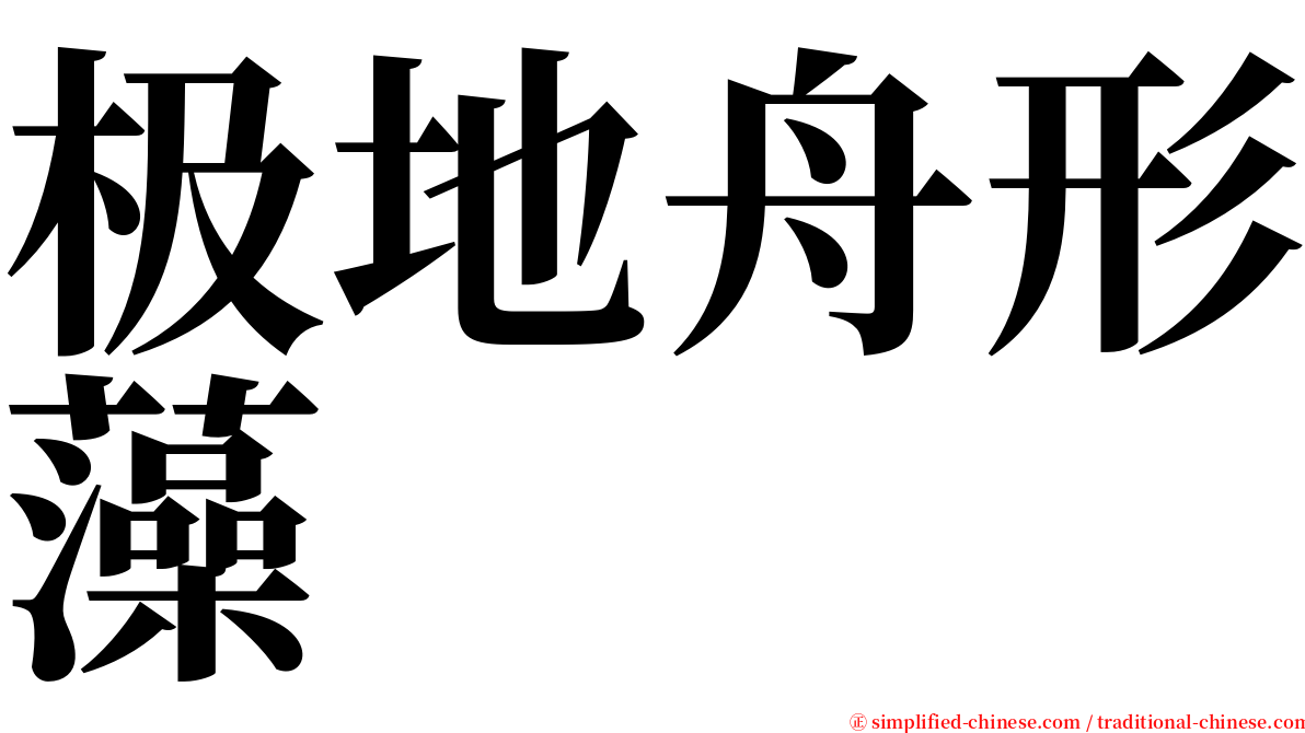 极地舟形藻 serif font
