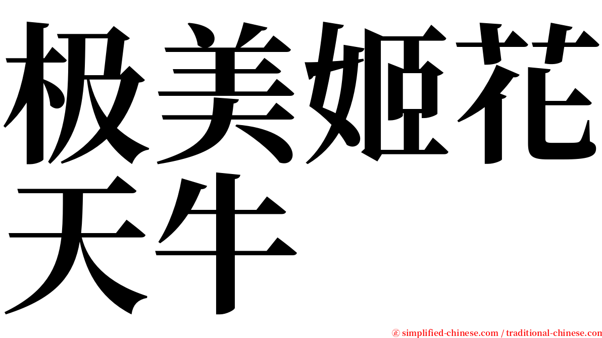 极美姬花天牛 serif font