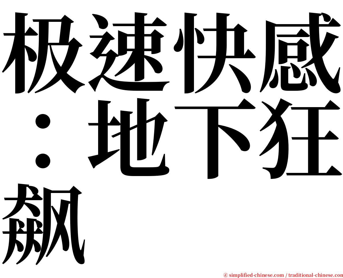 极速快感：地下狂飙 serif font