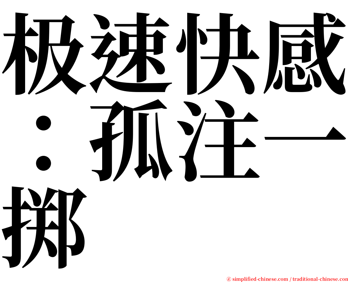 极速快感：孤注一掷 serif font