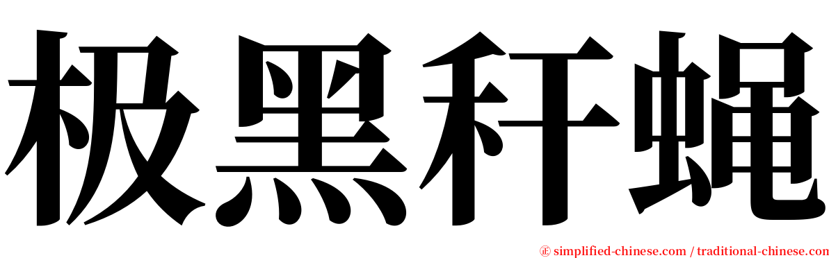 极黑秆蝇 serif font