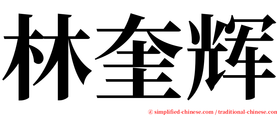 林奎辉 serif font