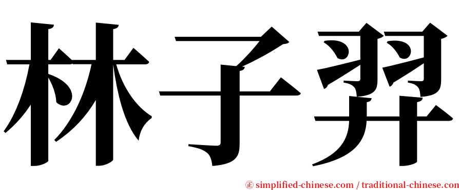 林子羿 serif font