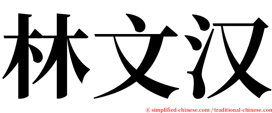 林文汉 serif font