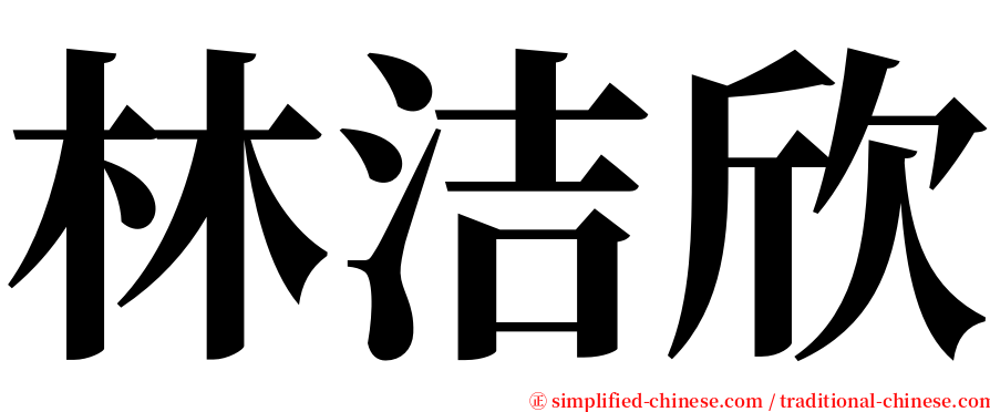 林洁欣 serif font