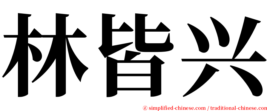 林皆兴 serif font