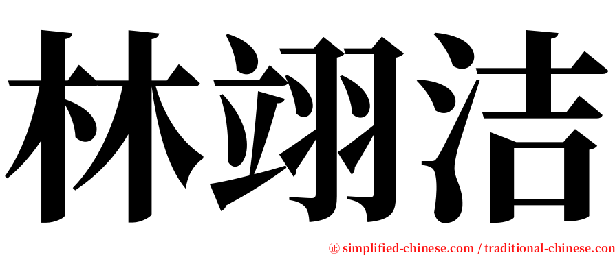 林翊洁 serif font