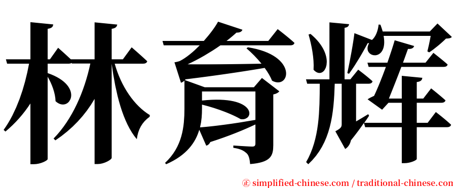 林育辉 serif font