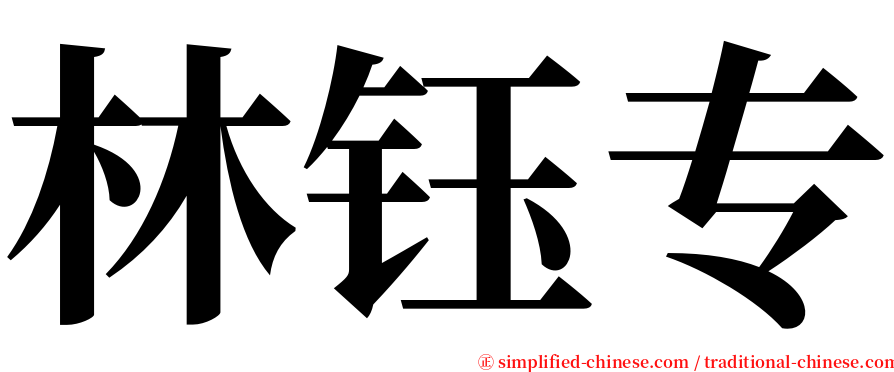 林钰专 serif font
