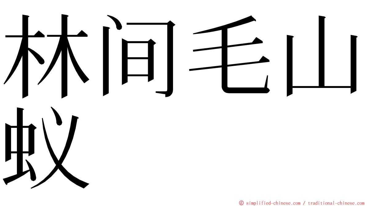 林间毛山蚁 ming font