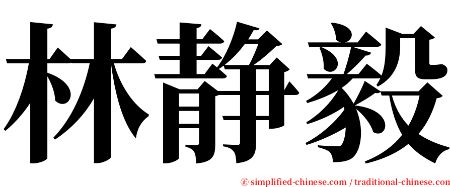 林静毅 serif font