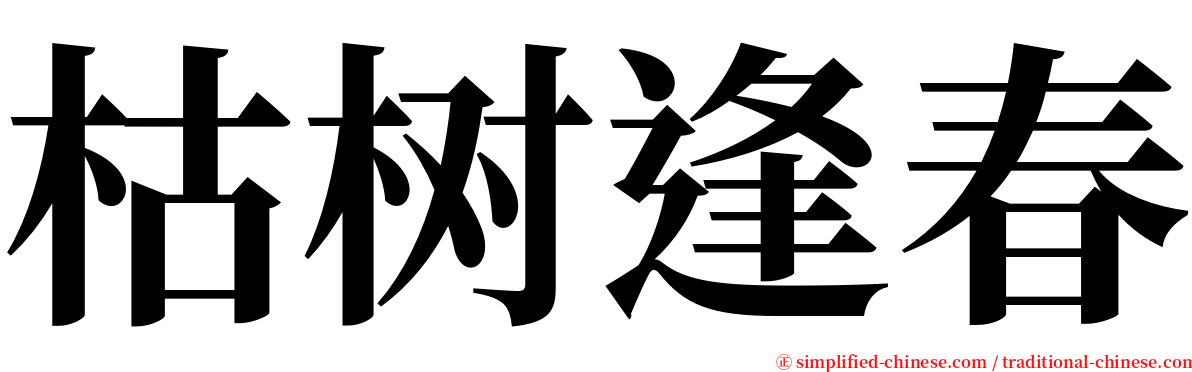 枯树逢春 serif font