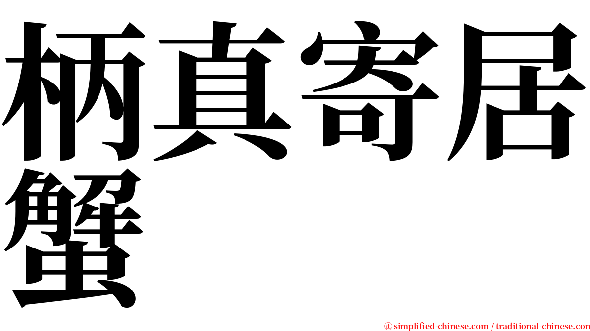 柄真寄居蟹 serif font