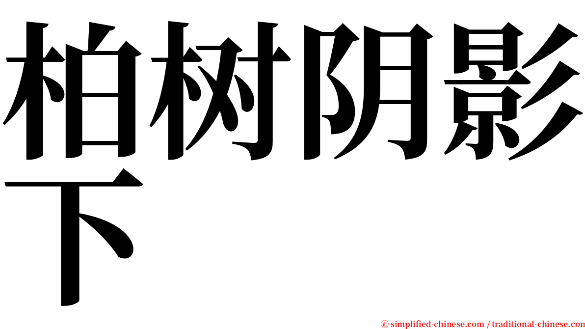 柏树阴影下 serif font