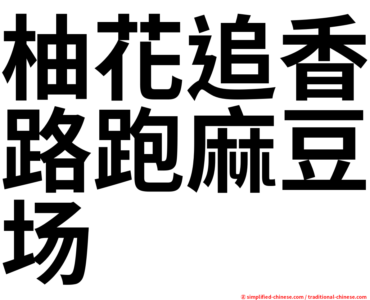 柚花追香路跑麻豆场