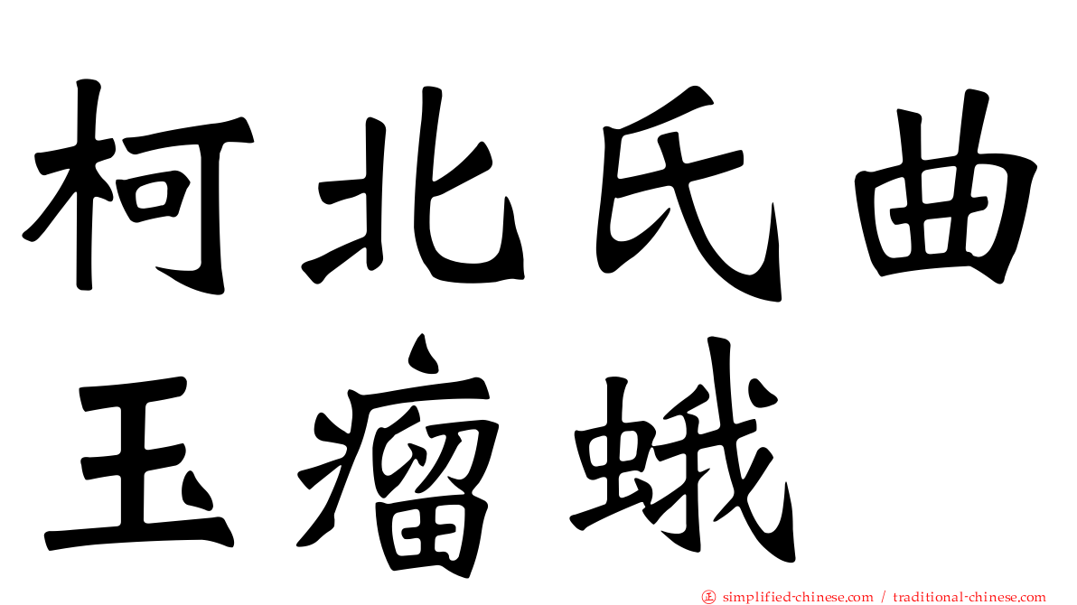 柯北氏曲玉瘤蛾