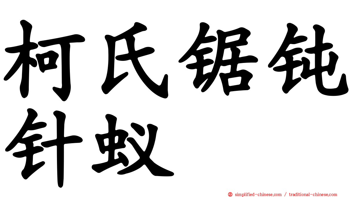 柯氏锯钝针蚁