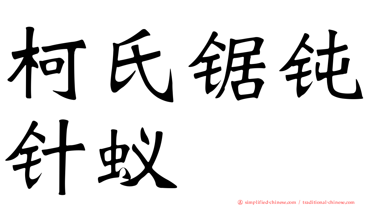 柯氏锯钝针蚁