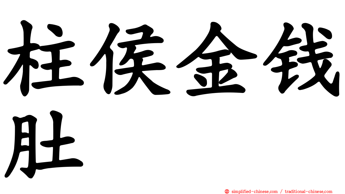 柱侯金钱肚