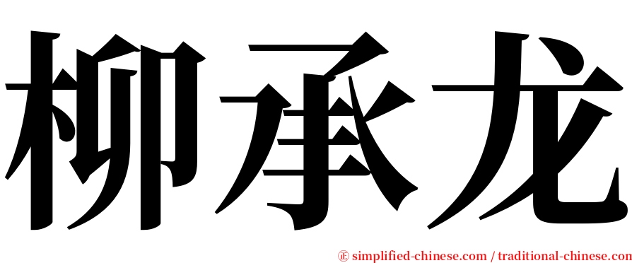 柳承龙 serif font