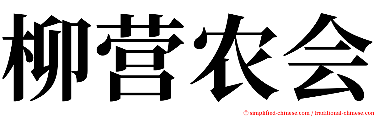 柳营农会 serif font