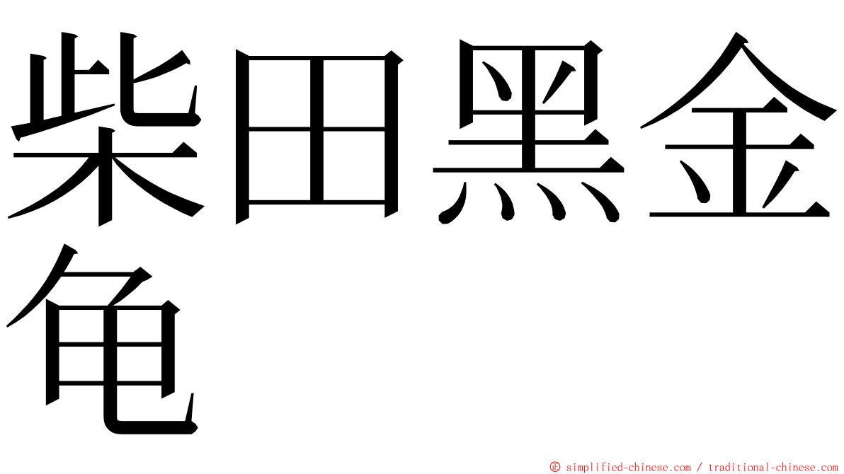 柴田黑金龟 ming font