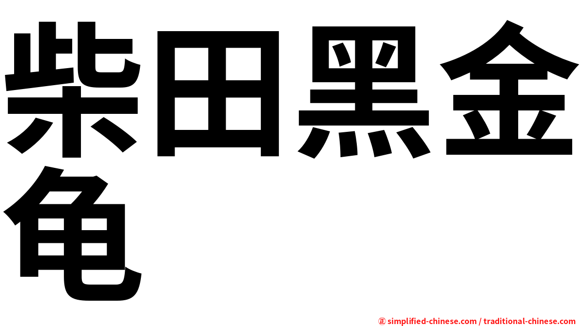柴田黑金龟