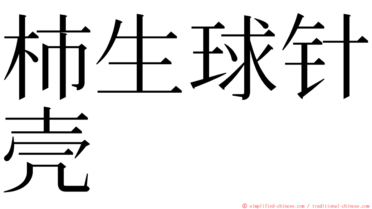 柿生球针壳 ming font