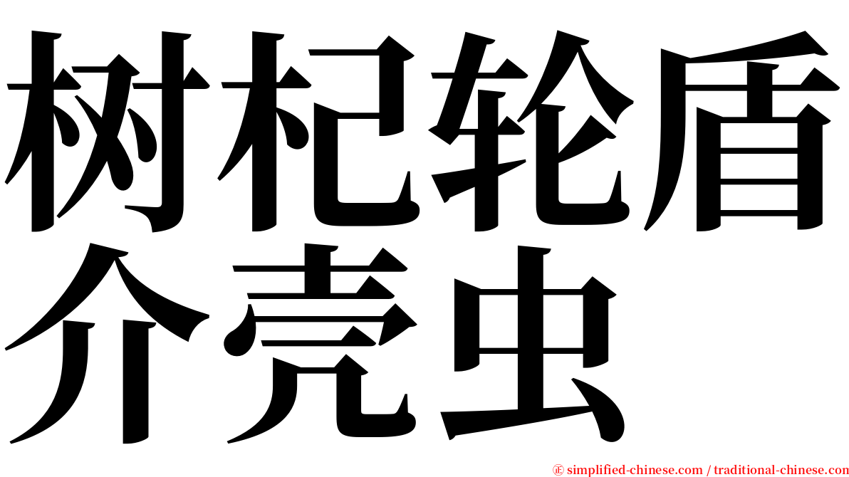 树杞轮盾介壳虫 serif font
