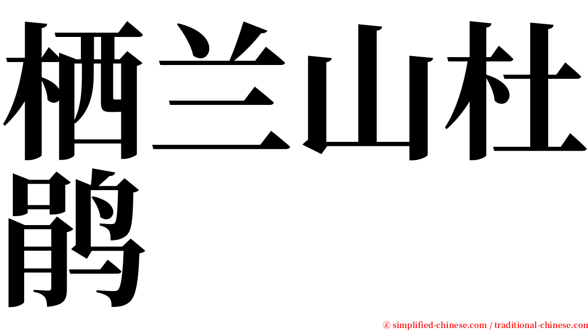 栖兰山杜鹃 serif font