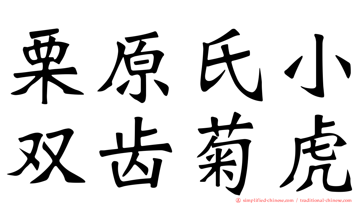栗原氏小双齿菊虎