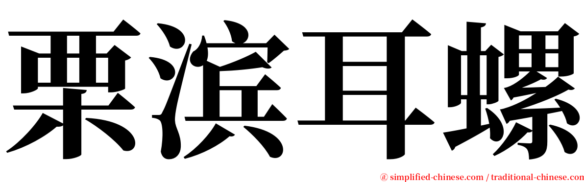 栗滨耳螺 serif font