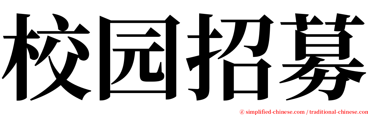 校园招募 serif font