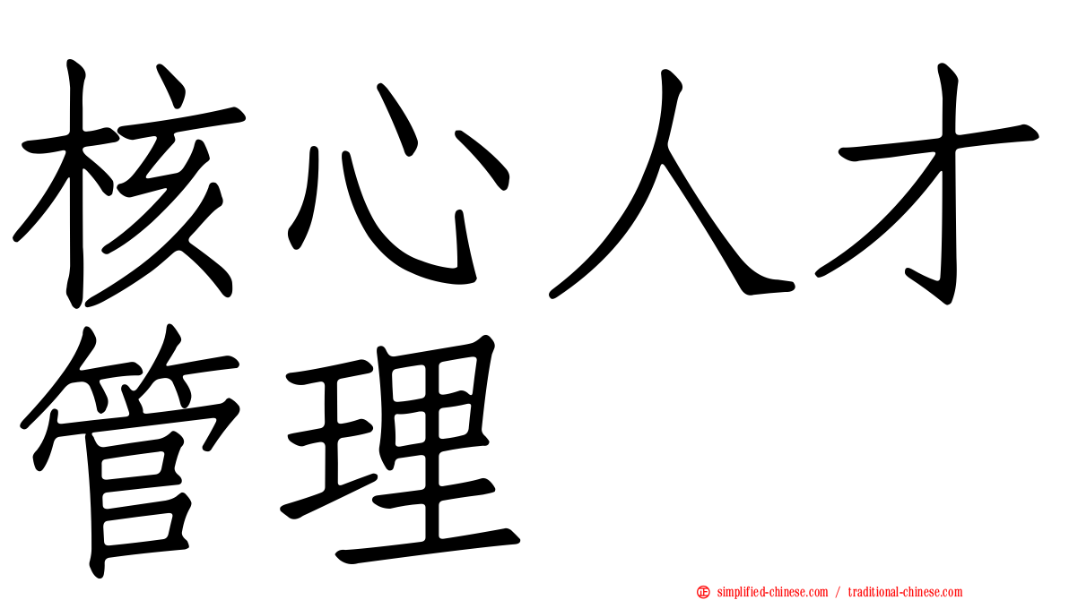 核心人才管理