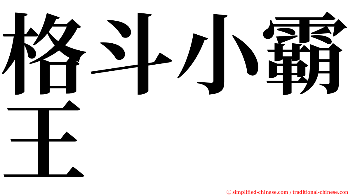 格斗小霸王 serif font