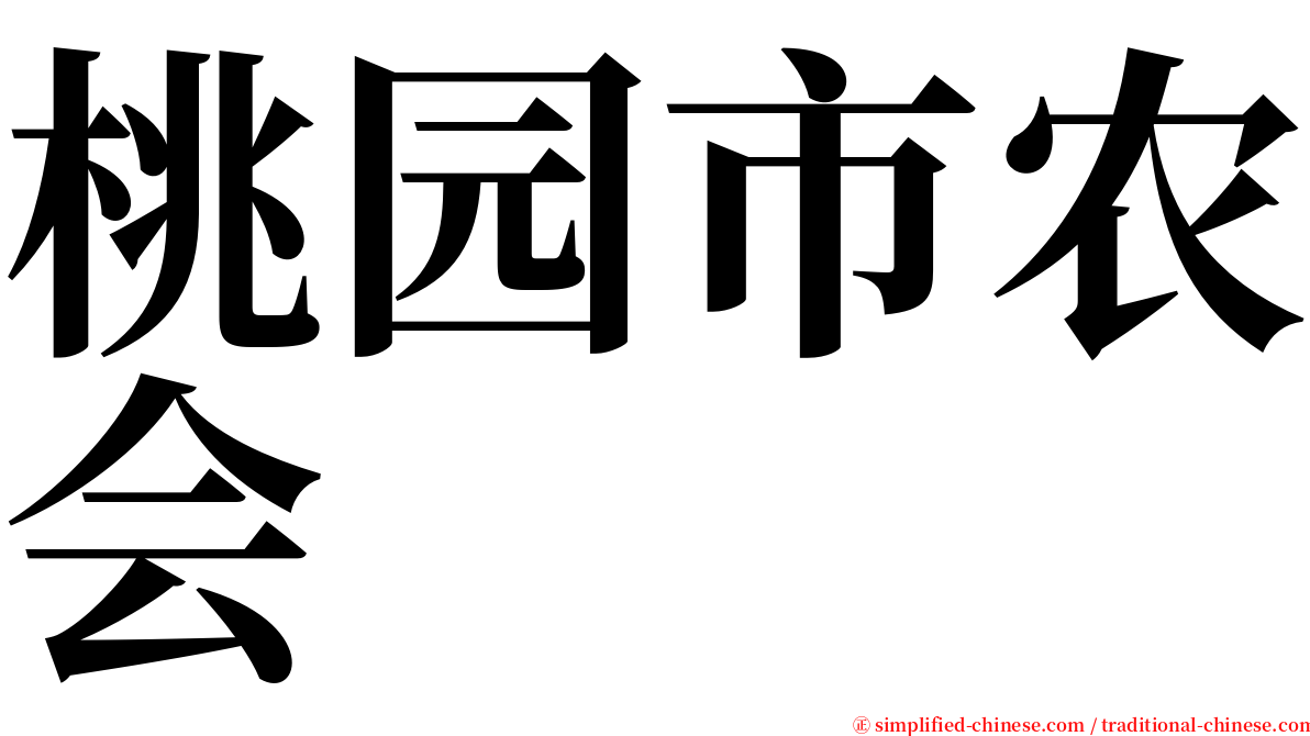桃园市农会 serif font