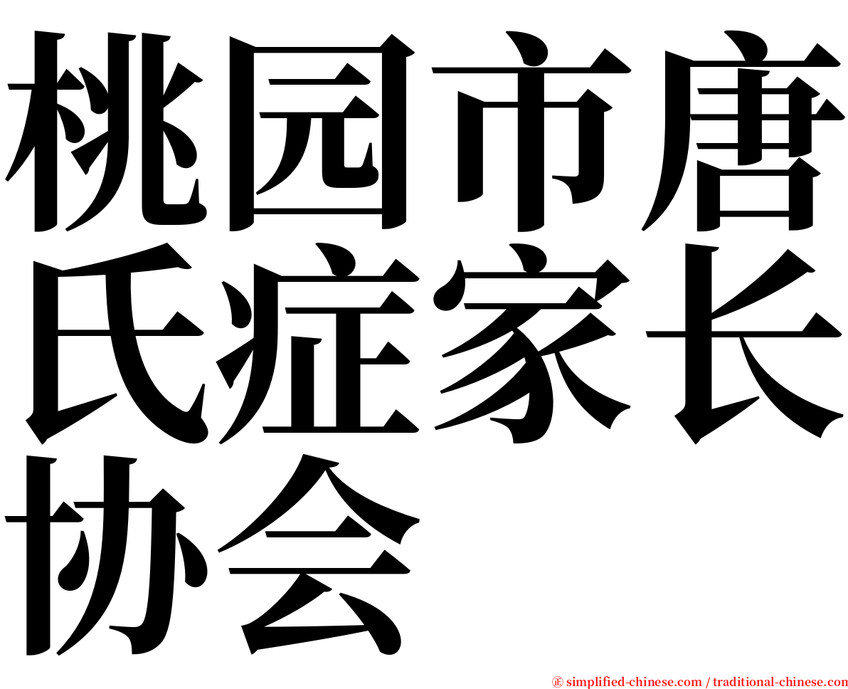 桃园市唐氏症家长协会 serif font