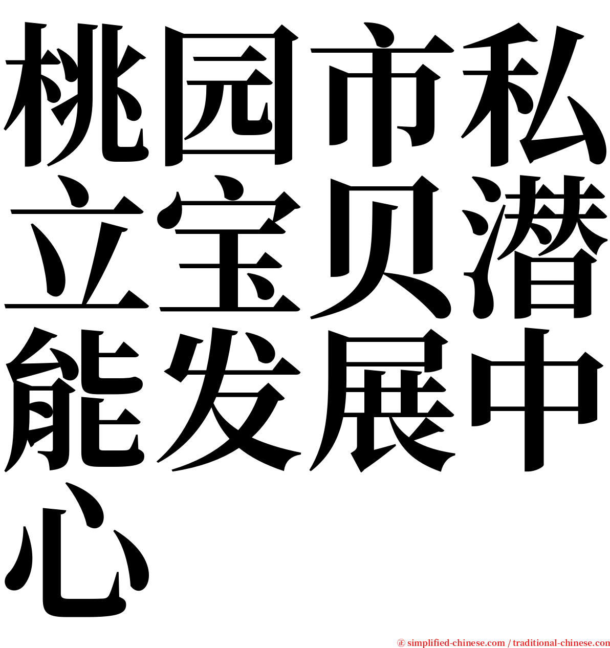 桃园市私立宝贝潜能发展中心 serif font