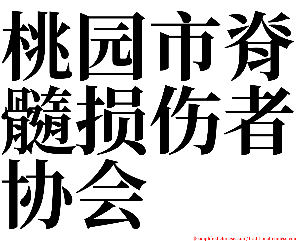 桃园市脊髓损伤者协会 serif font