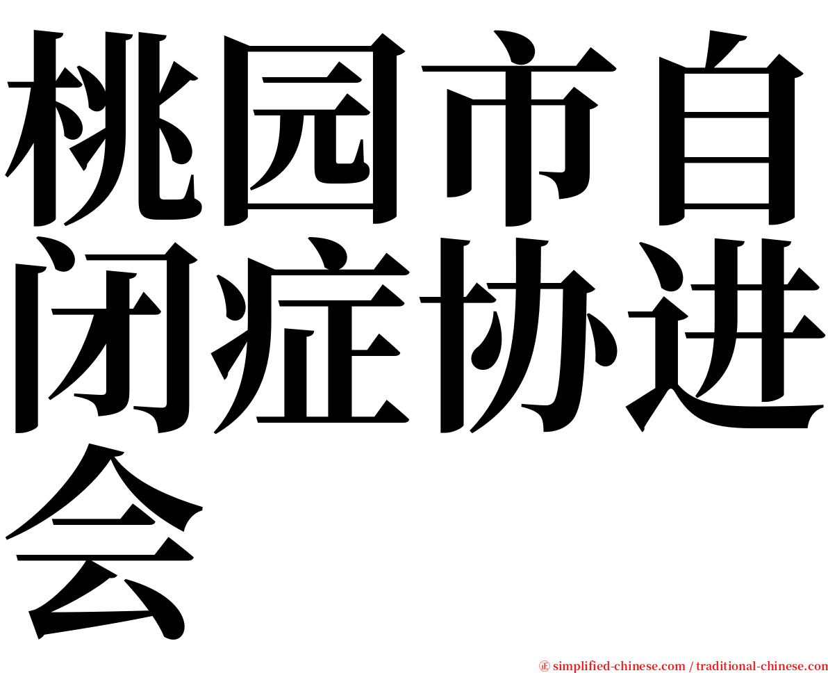桃园市自闭症协进会 serif font