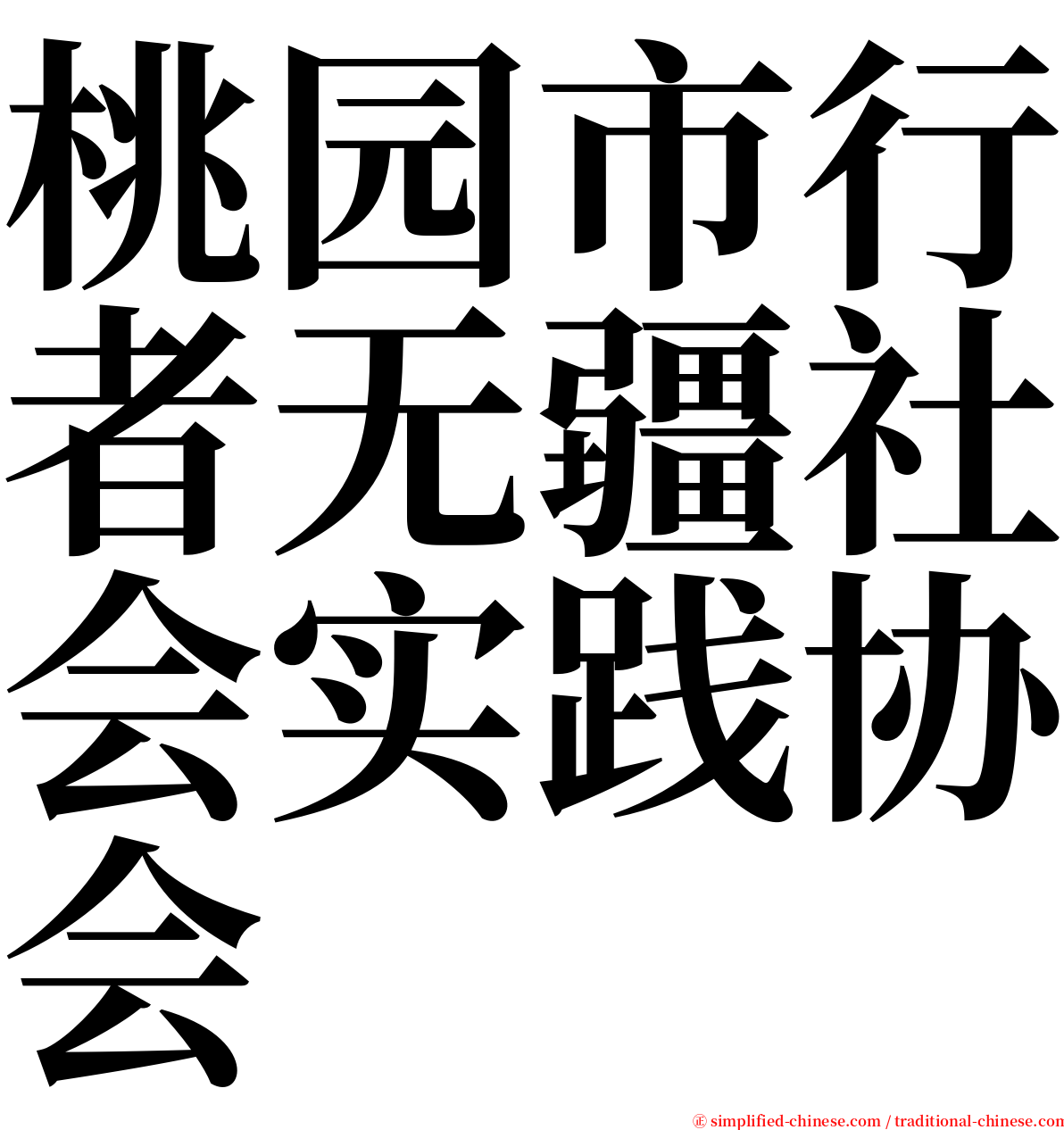 桃园市行者无疆社会实践协会 serif font