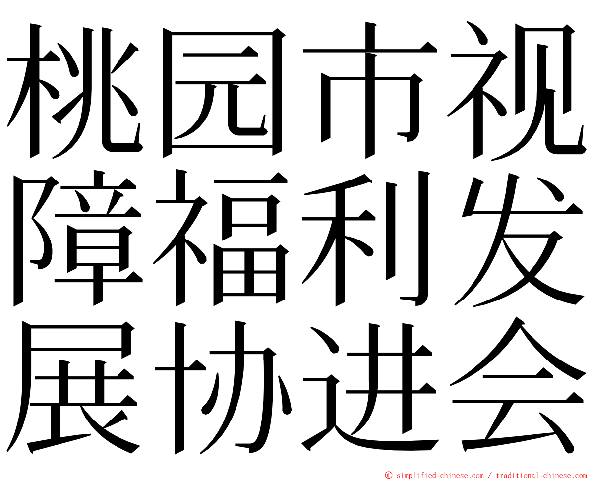 桃园市视障福利发展协进会 ming font