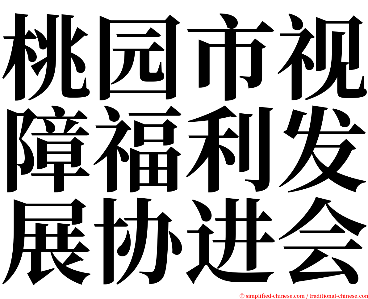 桃园市视障福利发展协进会 serif font