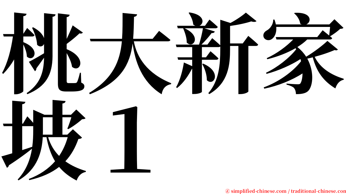 桃大新家坡１ serif font